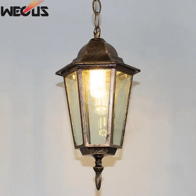 

Pastoral Outdoor Lighting Waterproof Bra Chandelier Courtyard Lamp Hallway Staircase Deco Noel Sapin Balcony Pendant Lights