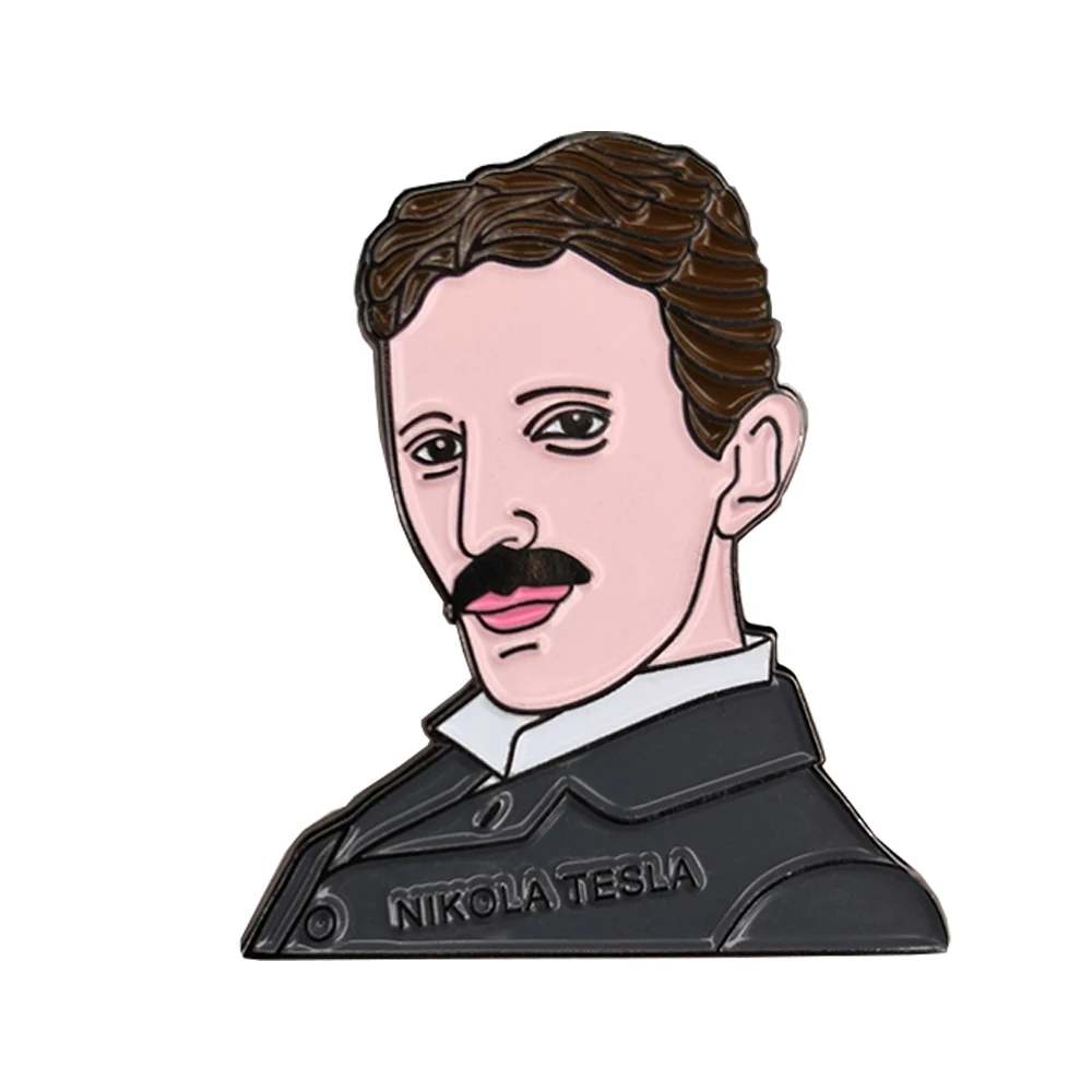 Nikola Tesla Enamel Pin Badge