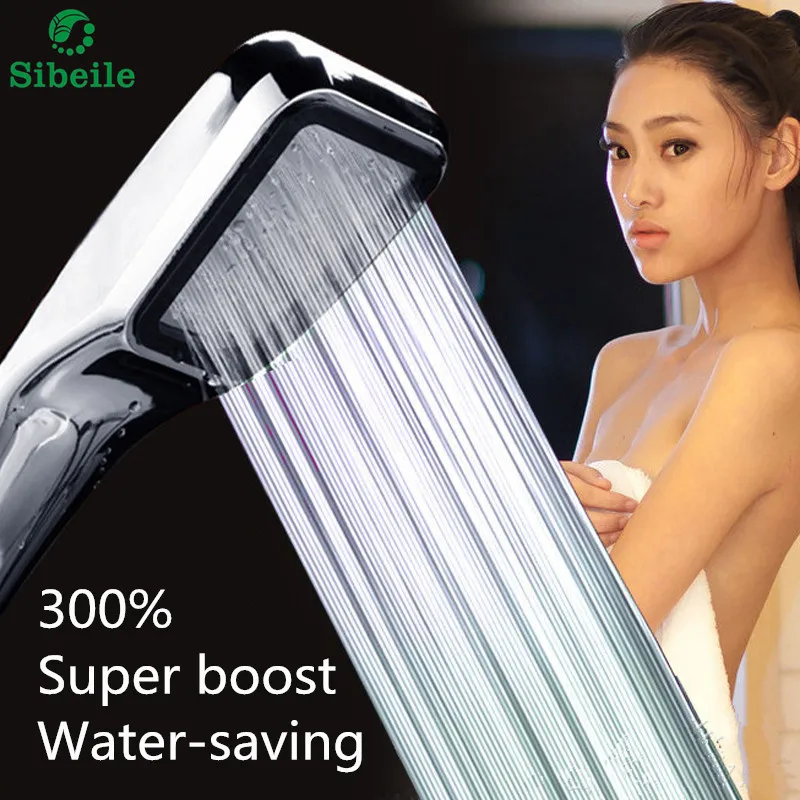 

SBLE Water Saving Shower Head ABS With Chrome Plated Bathroom Hand Shower Water Booster Shower head Bathroom 1PCS Free Ship