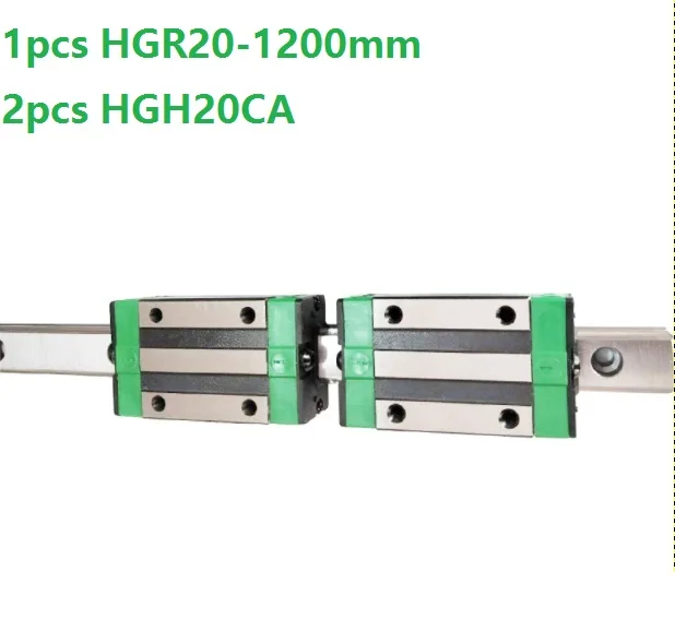 

1pcs linear guide rail HGR20 1200mm + 2pcs HGH20CA linear narrow blocks for CNC router parts Made in China