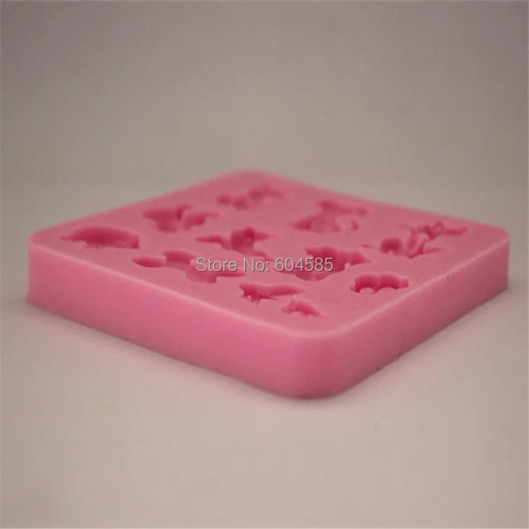 cute cat dog fish bird pig silicone fondant cake molds soap chocolate mould for the kitchen baking clay mould  FM150