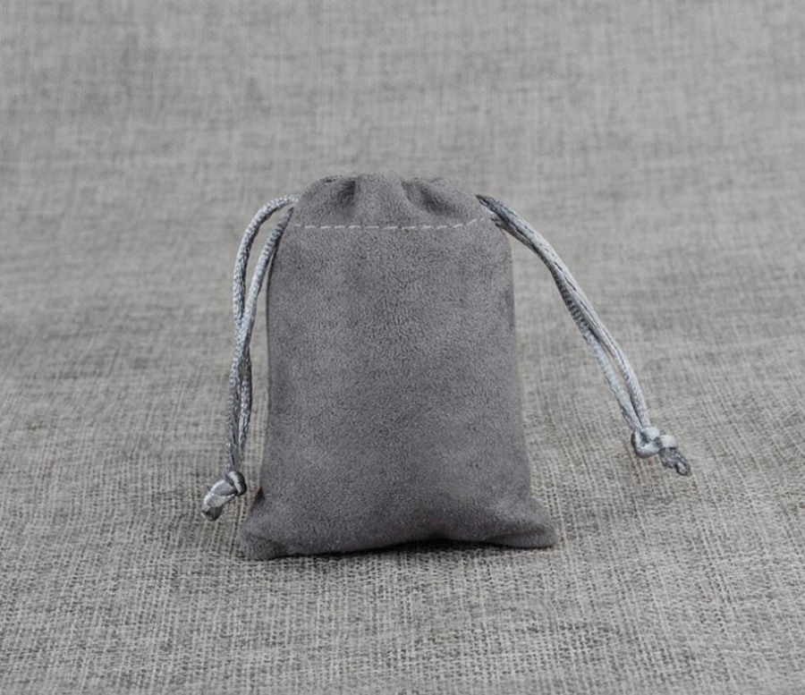 Wildleder-Beutel mit Kordelzug, Schmuckbeutel, Biber, Wildleder, Schmuck, Samt, Diamant/Ring/Halskette/Perle/Geschenkbeutel, individueller Logo-Druck, 50 Stück – Detail 7