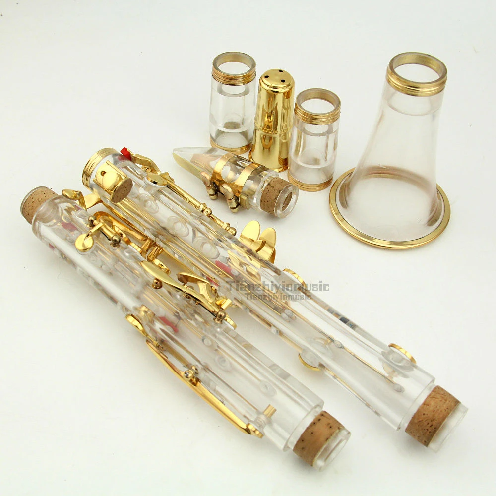 clear clarinet kit Bb key real gold plated parts new