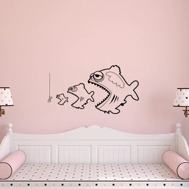 

Fish Survival Vinyl Wall Stickers Fish Wall Sticker Removable Decor Kids Room Wall Art Wallpaper Home Design Mural SA425