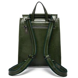 Vintage echter Lederrucksack für Frauen, Wachse Leder -Rucksack, Damen -Umhängetaschen, Universitätsschule und Schüler 10 Hauptverkaufskuh -Rucksack - №3