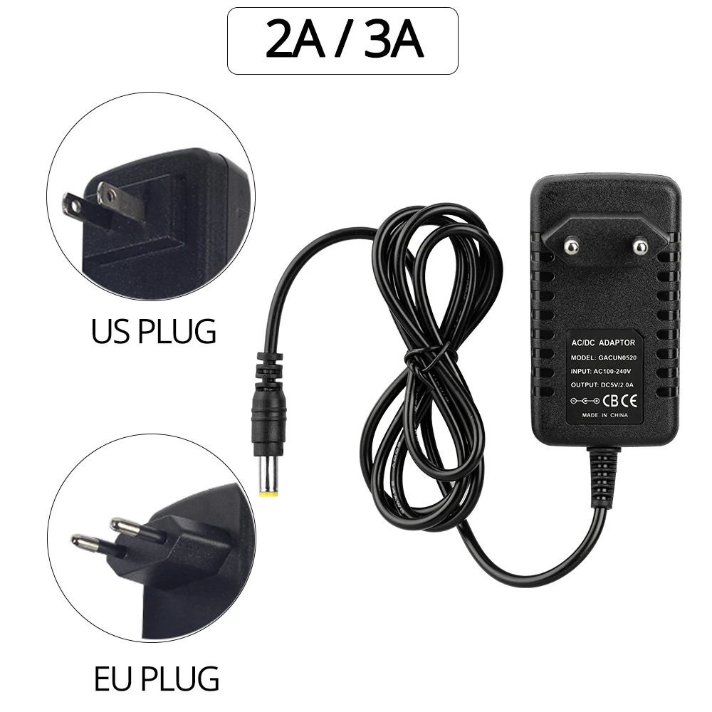 LED Voeding 2A 3A 6A 8A 5 V Adapter voor 5 V Led Strip Licht WS2812 Pixel strip Transformator AC110-220V US/EU Plug