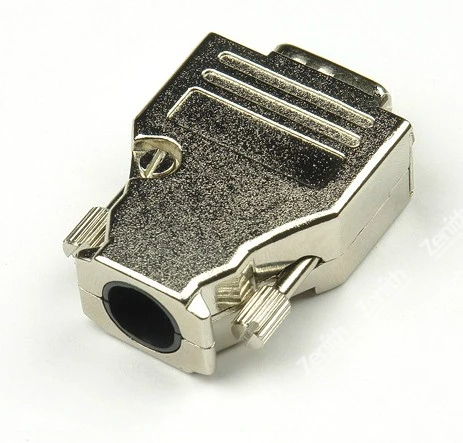 Top D-Sub 9-pin DB9 connector (female) solid pin module + removable metal casing