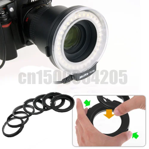 Кольцо-вспышка для 650D 5D Mark III, 600D, 7D, 60D, D7000, D3100, D3200, D5100, D5000, FC-100 светодиод