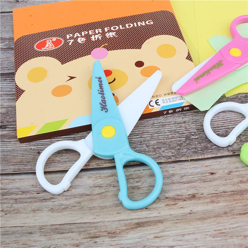 Child Safety Scissors prevent hand injury DIY photo Plastic Student Scissors/Paper-cutting Scissors