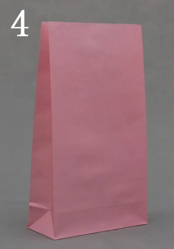 

Wholesale Free Shipping Size 23x12x7.5 Gift Paper Bags shopping Pink Kraft Promotion bag clothes bags 50pcs/lot