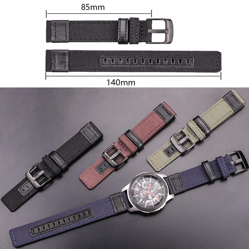 Nylon Watchband Men Sport Strap 20mm 22mm 24mm Black Green Coffee Watch Band Belt Stainless Steel Buckle Clasp Accessories