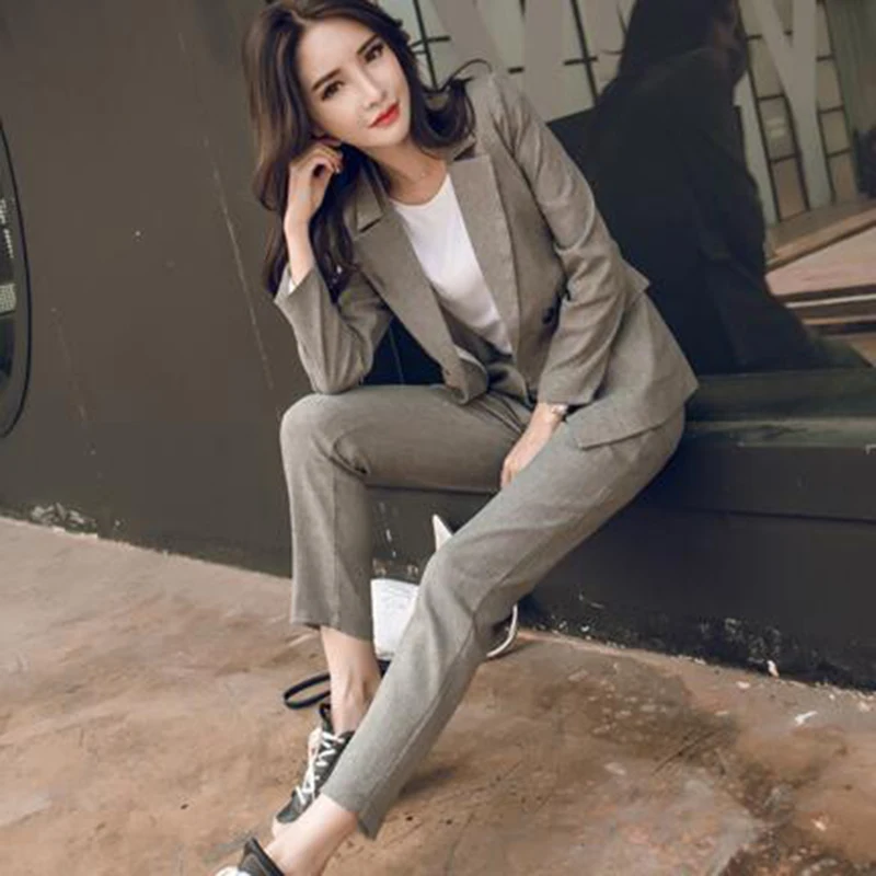 New Women Suit Jacket+Pants 2024 Autumn Blazers For Women 2-Piece Fashion Luxury Ladies Suits Office Ladies Thick Pant Set