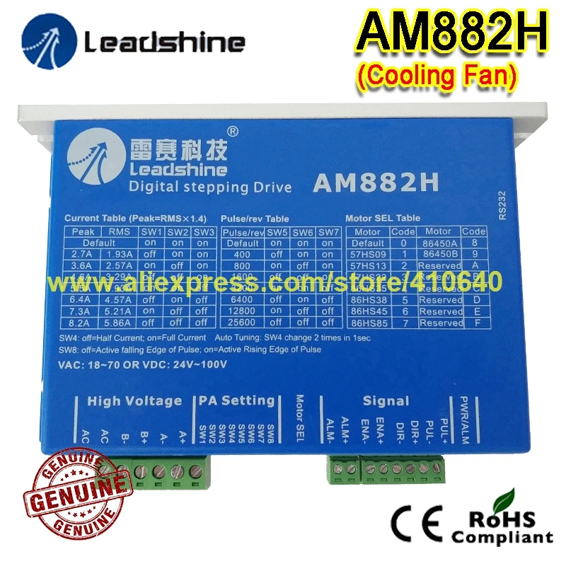 

1 Piece Free Shipping AM882H Leadshine 2 Phase Digital Stepper Drive With Max 80V 8.2A With Cooling Fan 100% GENUINE QUALITY