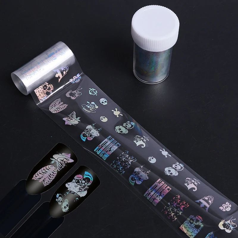 1 pcs 4*100cm Halloween DIYHolographic Starry Sky Nail Foils Manicure Laser Nail Art Transfer Sticker Nail Decorations