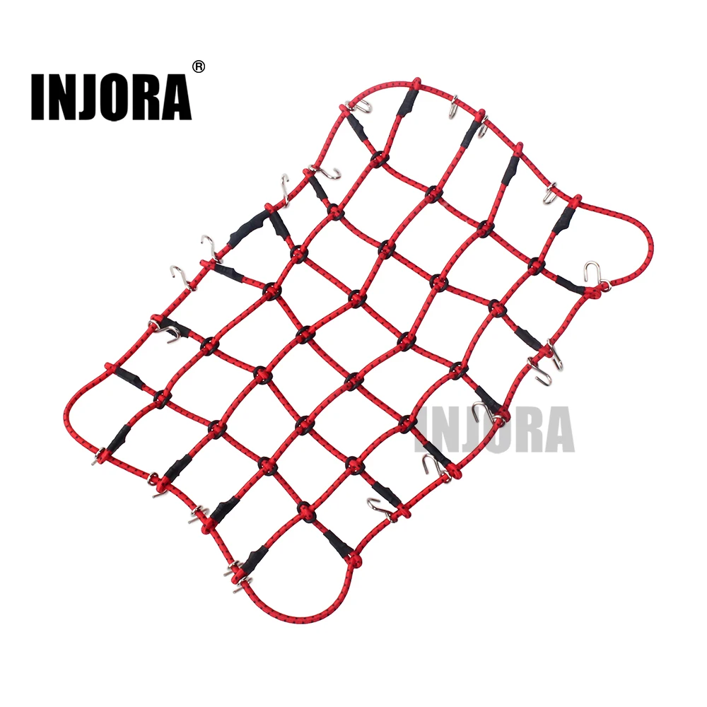 INJORA 1PCS Black Red Elastic Luggage Net for 1:10 RC Rock Crawler TRX-4 D90 AXIAL SCX10 RC Car Accessories