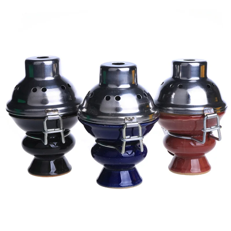 Ceramic Hookah Bowl with Wind Cover Shisha Sheesha Water Pipe Narguile Chicha Hookah Bowl tobacco Shisha Accessories