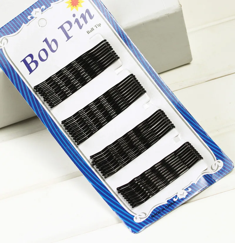 36/60pcs Bob Pins Wave Straight Simple Hairpins Black Alloy Hair Clip Bobby Pin Hair Accessories Headwear Ball Tip