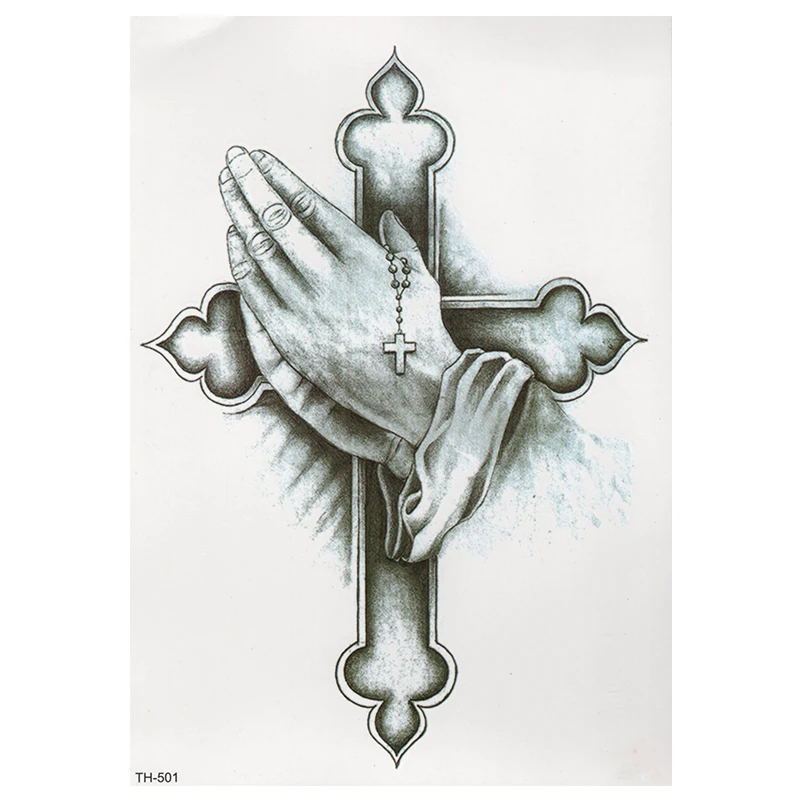CROWN SKULL SCYTHE DEATH ANGEL WINGS CROSS TEMPORARY TATTOO, CRUCIFIX, BODY ART, MENS, WOMENS
