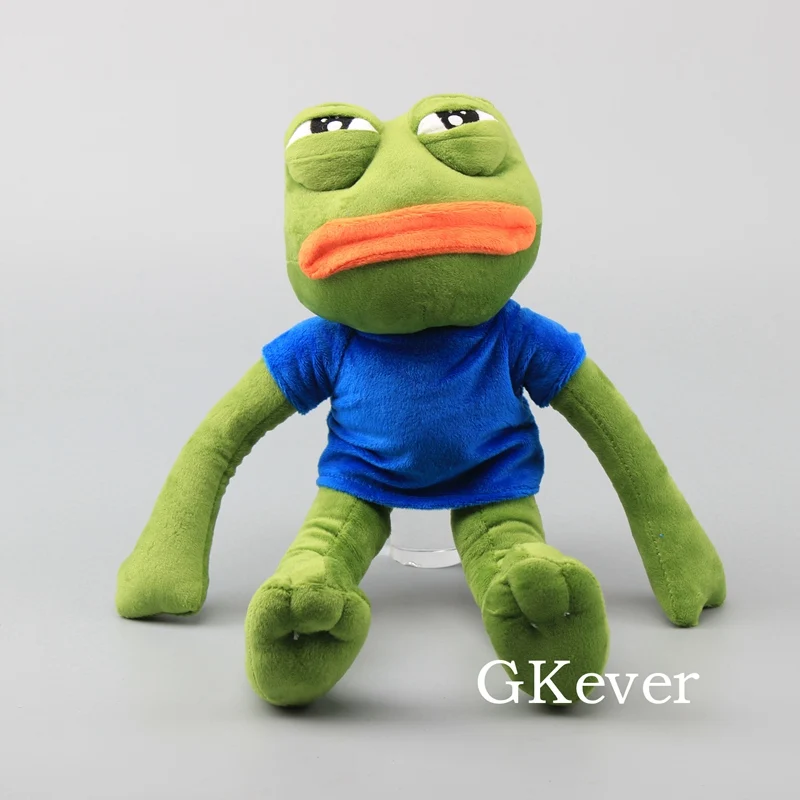 Cartoon Pepe Sad Frog Plush Toy Soft Stuffed Animal Doll 17" 42 CM Children Gift