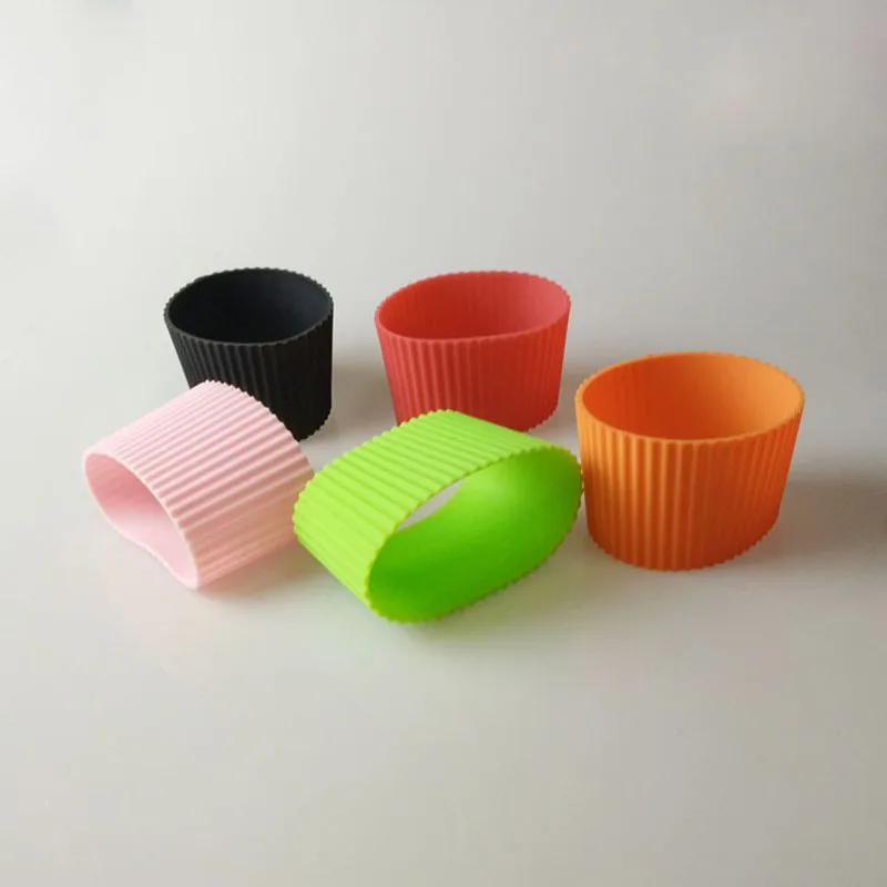 silicone cup sleeves for mugs ,Recyclable Heat insulation cup cover, party use paper cup sleeves ,vertical ribs sleeves ZA5987