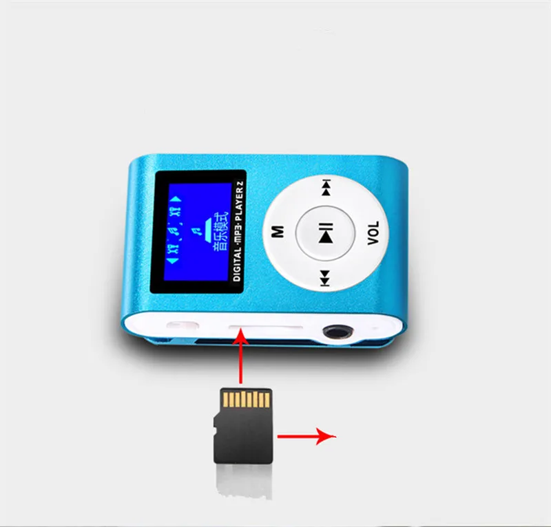 Mini Clip MP3 Player with Micro TF/SD Card Slot Sports MP3 Music Player +USB Data Line+earphone Sport + Storage Box+Memory Card