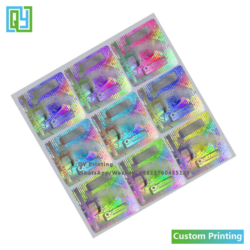 10000pcs 50x50mm Custom Silver Security Hologram Stickers Hologram Stamp 3D VOID Labels For Cell Phone