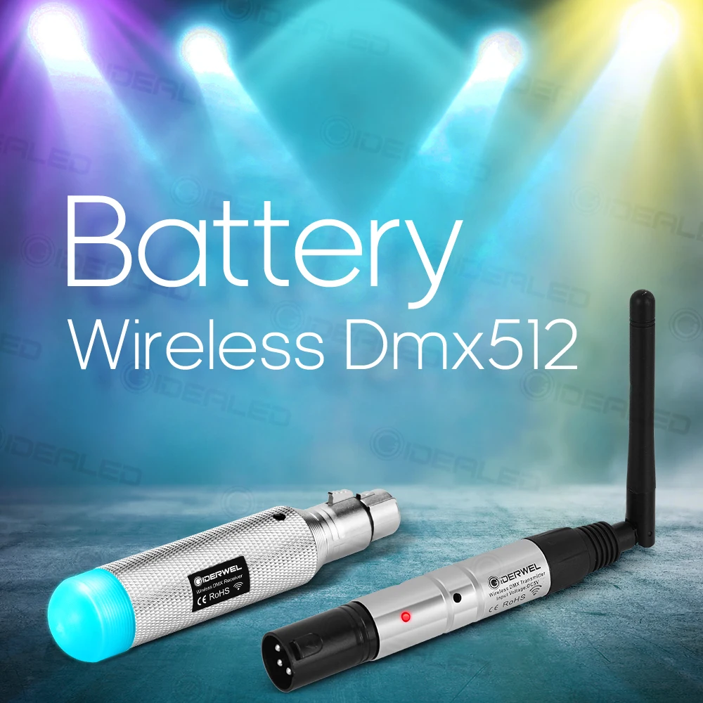 Dmx512 Receiver Transmitter with Battery Dmx Light Wireless 2.4 GISM 500 m Distance Communication Receiver Music DJ Club Disco