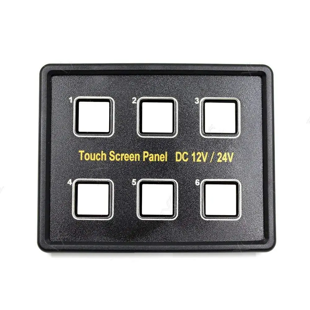 12V/24V 6 Gang LED Switch Panel Capacitive Touch Screen Panel Boat/Caravan