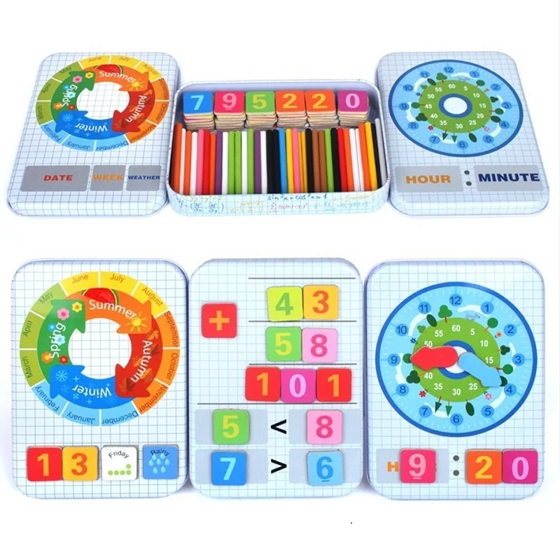 Montessori Math Educational Kid Toys For Children With 100PCS Sticks 30PCS Magnetic Digital Cards Board Game Oyuncak Brinqued 39