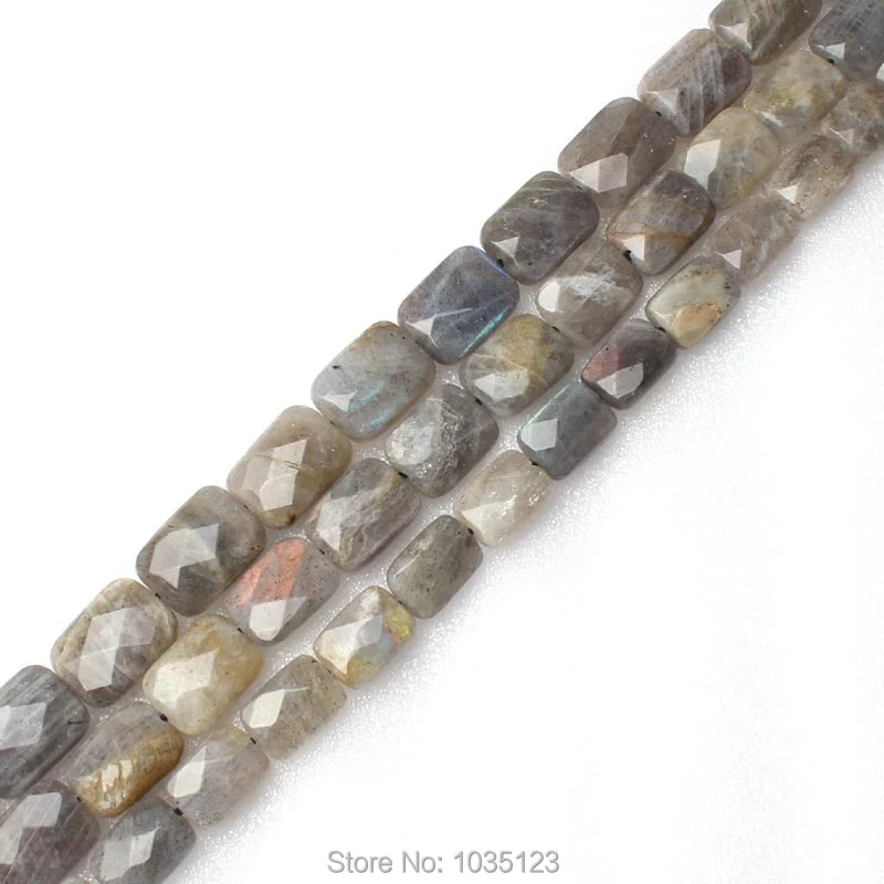 Natural Gray Labradorite Stone Faceted Rectangle 10x14/12x16/13x18DIY DIY Loose Beads 15 Inch wj198