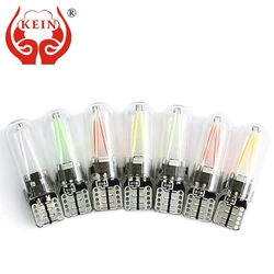 KEIN 10PCS w5w T10 Led Bulb 194 5W5 Filament Glass COB Interior Clearance Lamp Trunk Rear Fog Signal Lights auto Car 12V White