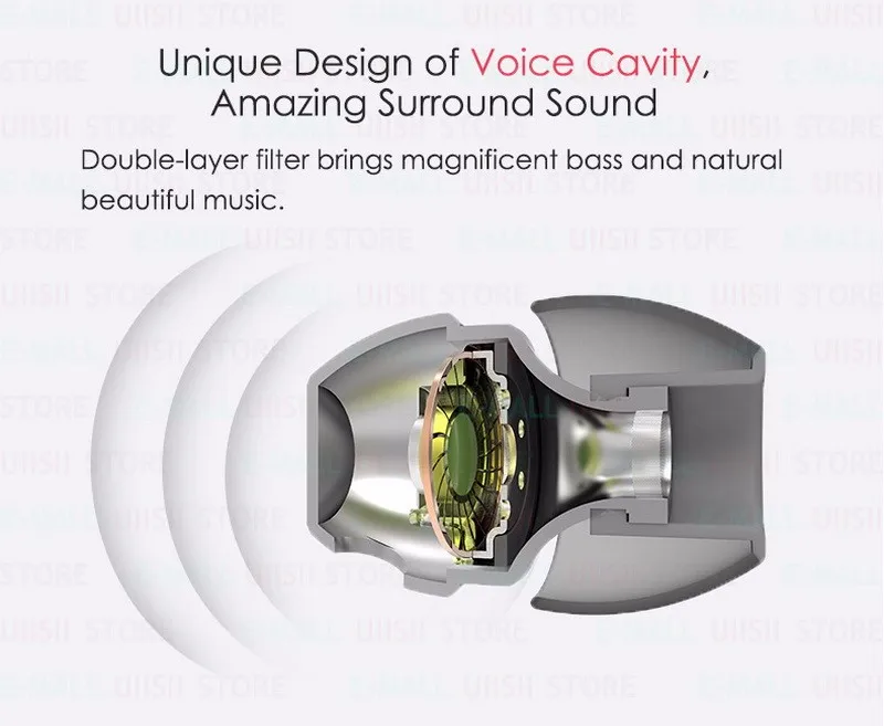 UiiSii HM7/HM6 In-Ear หูฟังโลหะสเตอริโอ Super Bass หูฟังพร้อมไมโครโฟน3.5มม.สำหรับ iPhone/samsung IOS โทรศัพท์ Android