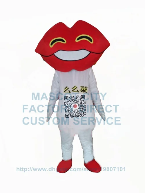 red mouth lips mascot costume adult size cartoon delicious food advertising costumes anime cosply carnival fancy dress 3435