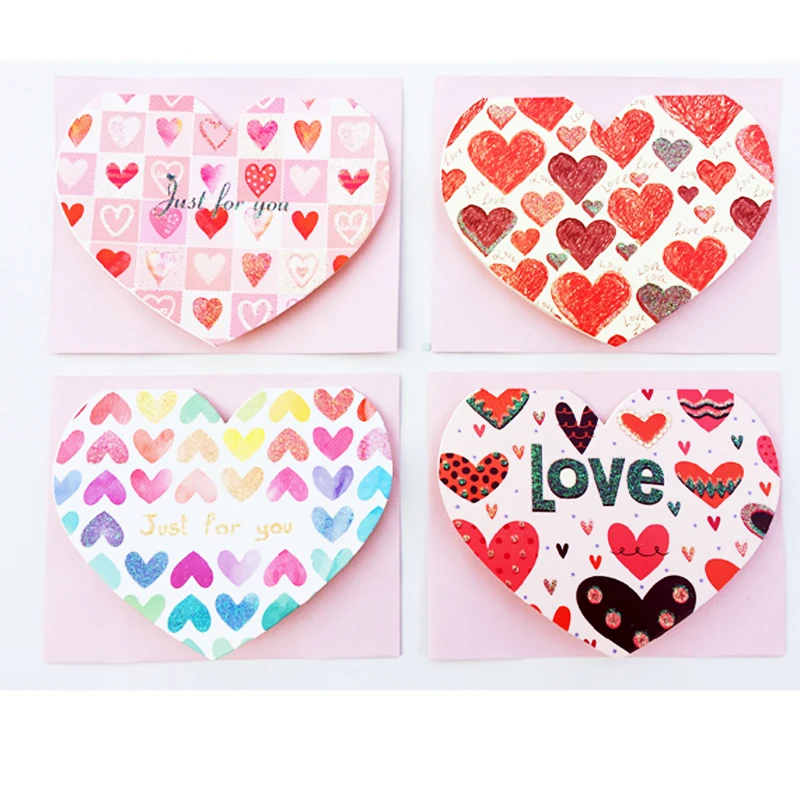 

12pcs/lot big size 8.8x11.3cm valentines day party decoration heart design paper decoration cards 12pcs/lot