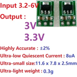 2 Pcs 3.3-6V to 3V 3.3V DC-DC Converter Step-Down Power Supply Buck LDO Module repl AMS1117-3.3 Power Supply Board DD0403MA