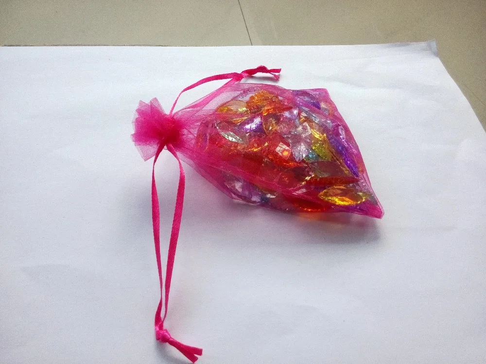 

1000pcs 13*18 Rose red gift bags for jewelry/wedding/christmas/birthday Organza Bags with handles Packaging Yarn bag