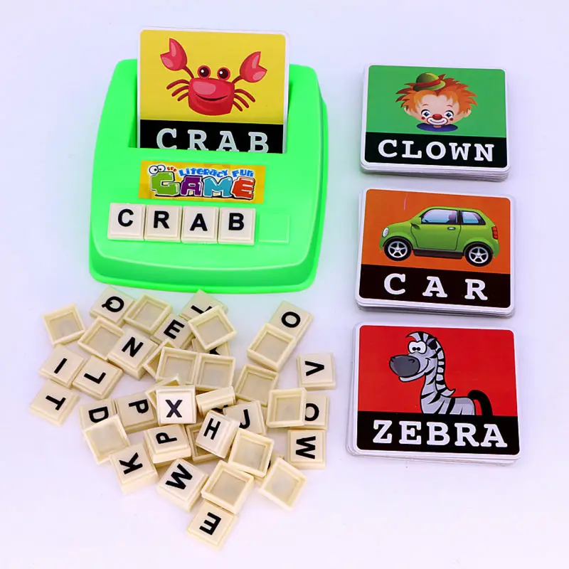 Lettere di alfabeto Gioco di Carte kit di apprendimento Alfabetizzazione macchina, assemblato parola inglese ABC educativo puzzle giocattolo per il capretto