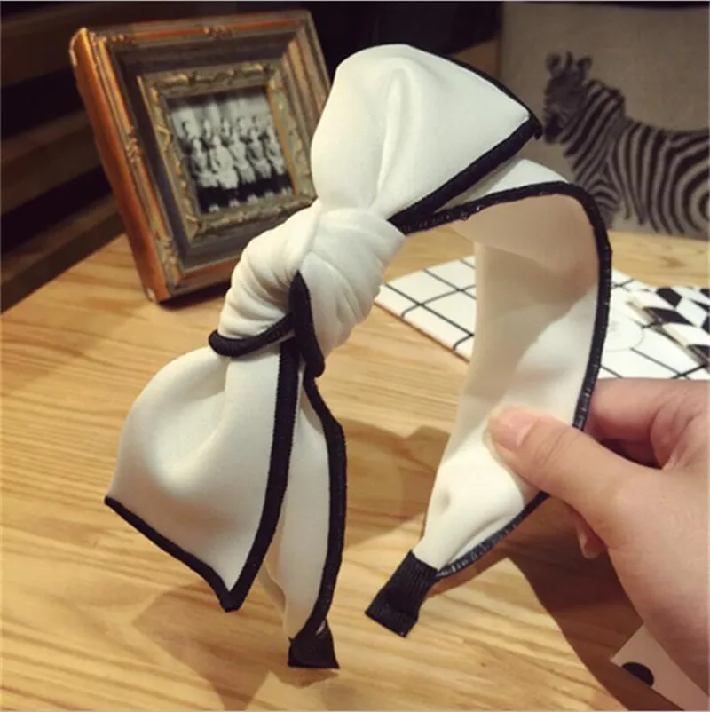 Korean Boutique Hairband Black White Bowknot Headband Women Girls Hair Head Hoop Bands Accessories For Women Scrunchy Hairbands