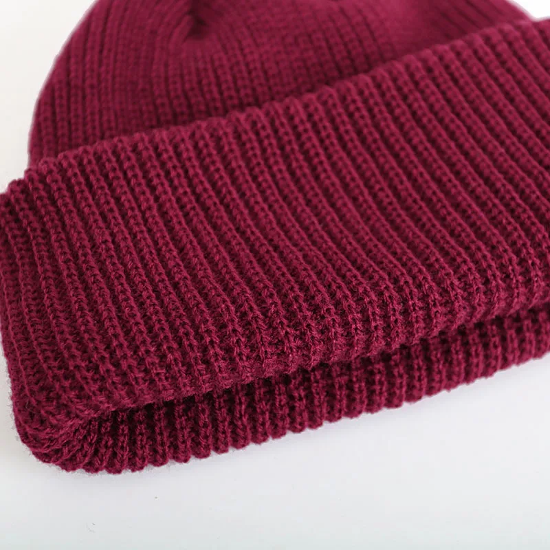 2021 Beanies Knitted Hats Solid Color Caps for Autumn Winter Men Short Head Cap Outdoor Warm Melon Cap Street Head Cap Women Hat