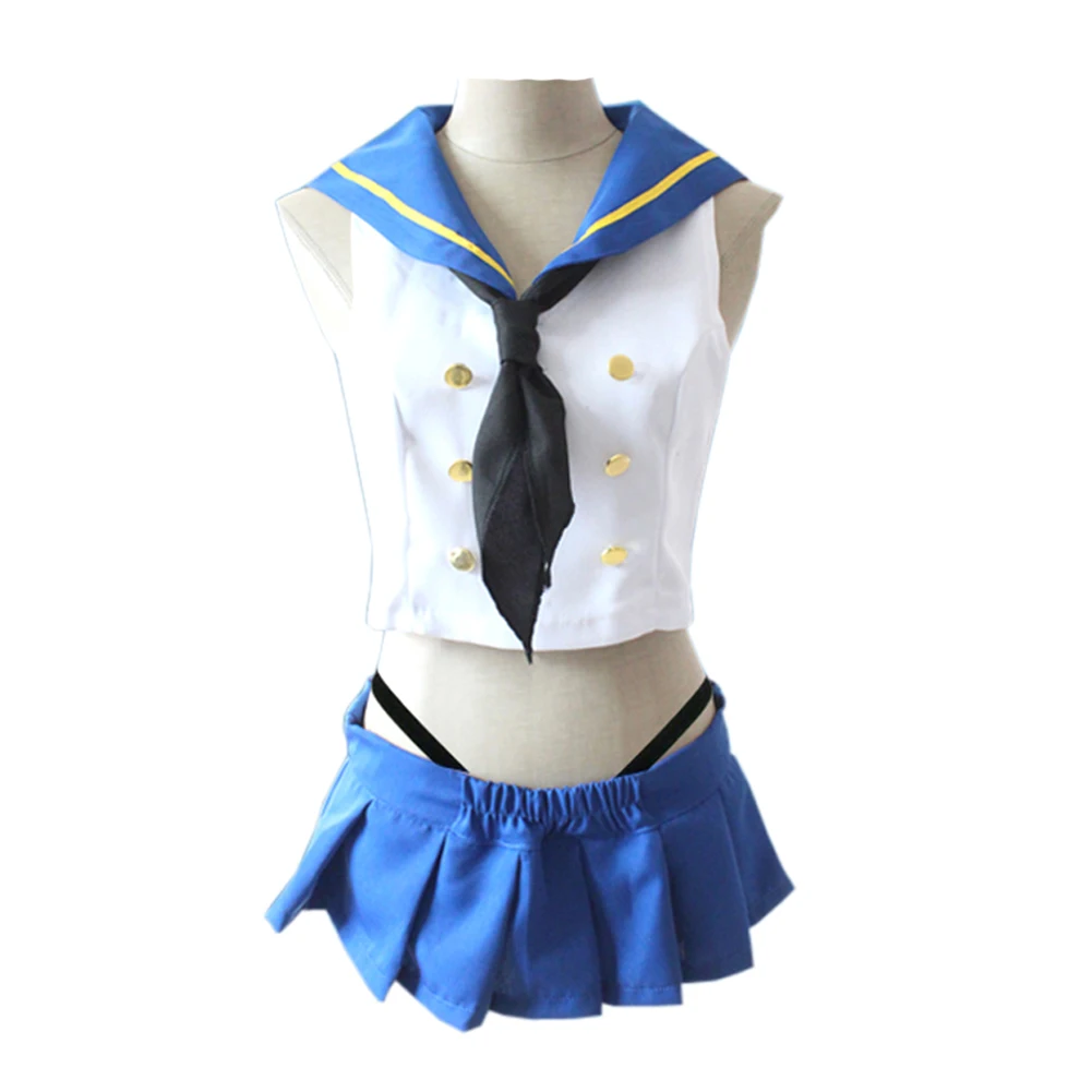 Brdwn Kantai Collection women's Shimakaze Sailor Suits School Uniforms Cosplay Costume (top+skirt+tie+Accessories)