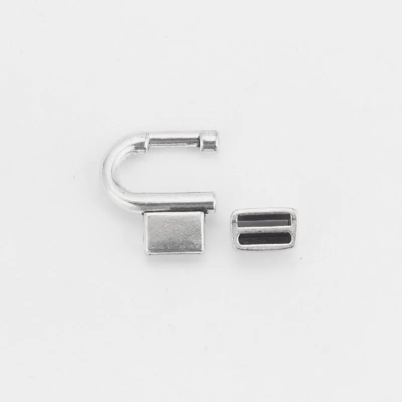 3sets Horseshoe Hook Clasp U Tip Shape Fit 10mm 5mm Flat Leather Cord Jewelry Bracelet Making