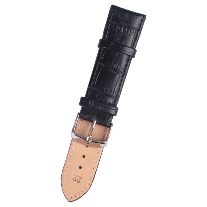 Buy 2 Get 10% OFF) 12/14/16/18/20/22mm Retro Black Real Leather watchband Watch Strap Wristwatch Bands Buckle belt Wholesale