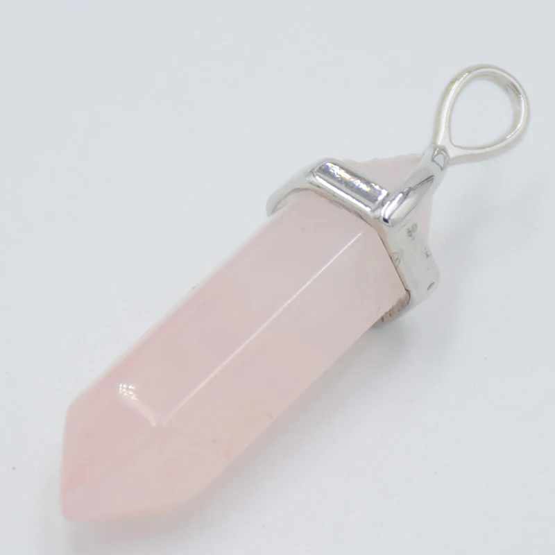 Natural Tiger eye Stone Purple Crystal Quartzs Pendant Hexagonal Column Pillar Bicone Faceted Bead Pendulum Charm Pendants