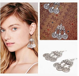 

Этнические Винтажные серьги-монеты/цыганские антикварные панковские старинные ювелирные изделия женские аксессуары Оптовая продажа/серьги для женщин