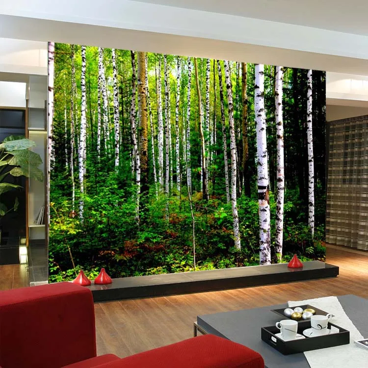 Custom non-woven wallpaper background wallpaper murals 3d wallpaper bedroom room entrance Reduction green landscape perspective