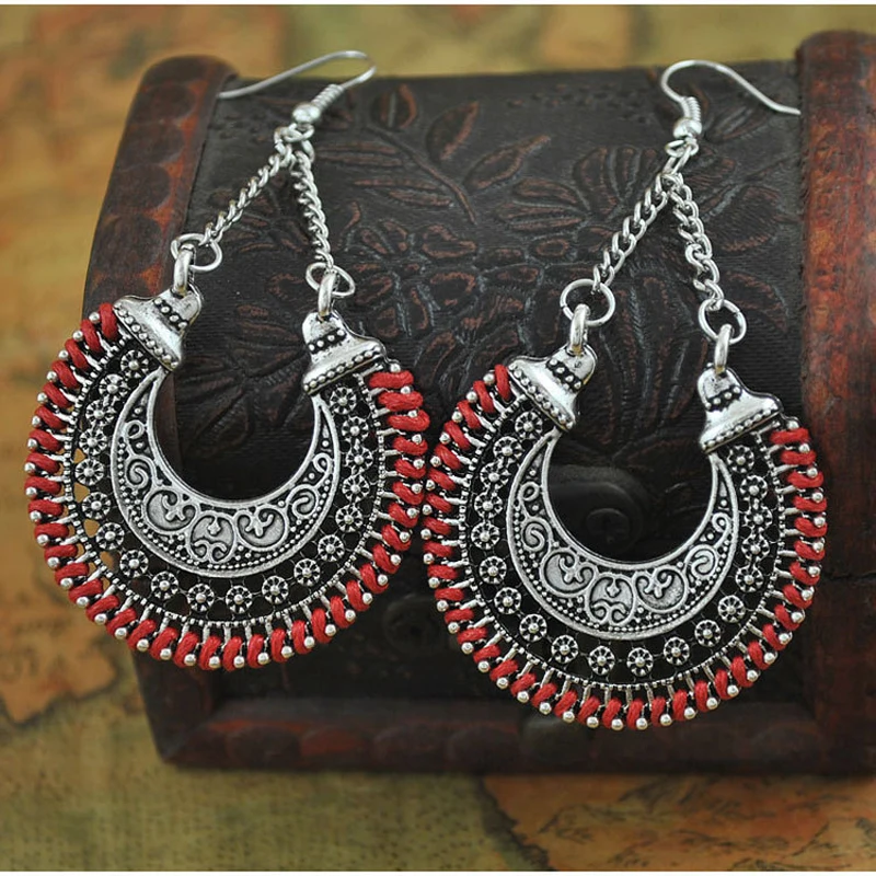 

LOVBEAFAS Fashion Boho Drop Earrings For Women Jewelry Vintage Statement Long Earrings Bohemian Chain Rope Wrap Earrings bijoux