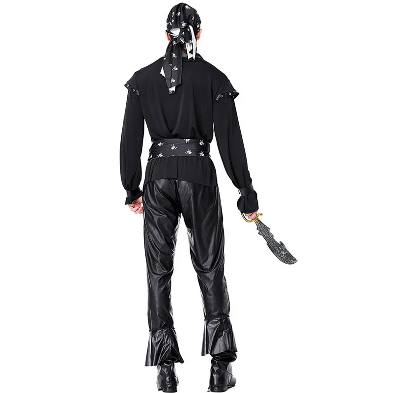 Uomini adulti barba nera pirata Cosplay Halloween guerriero ladro costumi carnevale Purim sfilata travestimento vestito da ballo in maschera