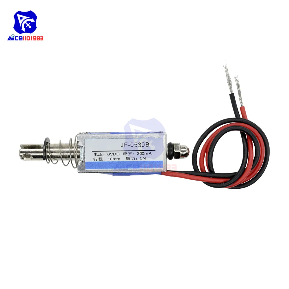JF-0530B Elektromagnet DC 6V/12V/24V 300mA 5N/10mm Präziser Pull-Push-Typ Linearer Bewegungsmagnet mit Kabel – Detail 9