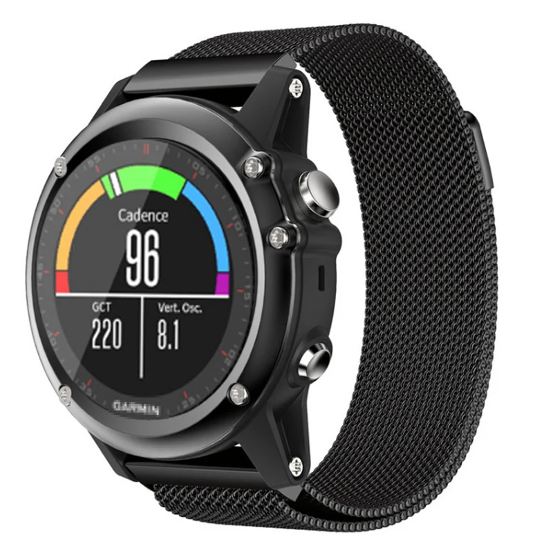 Correa Milanese Loop de liberación rápida para reloj Garmin Fenix3 Hr Fenix 5 5X, pulsera de tamaño de 26 mm para reloj milanés, # SW