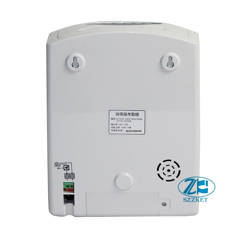 Electronic Time Clock Paper Card English Attendance Machine Punch Machine With built-in Battery Power Outage Available k-7